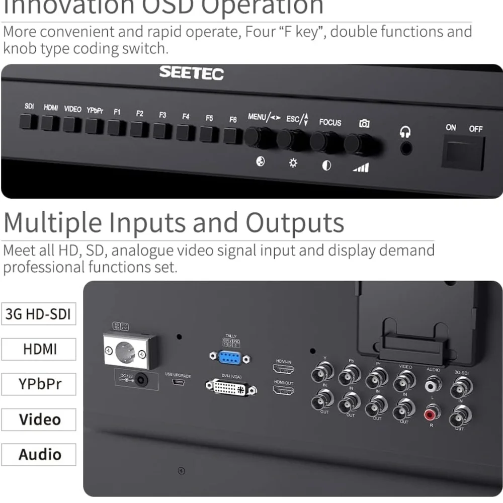 21.5 Inch Broadcast Production LCD Monitor 3G SDI 4K HDMI Input and Output IPS